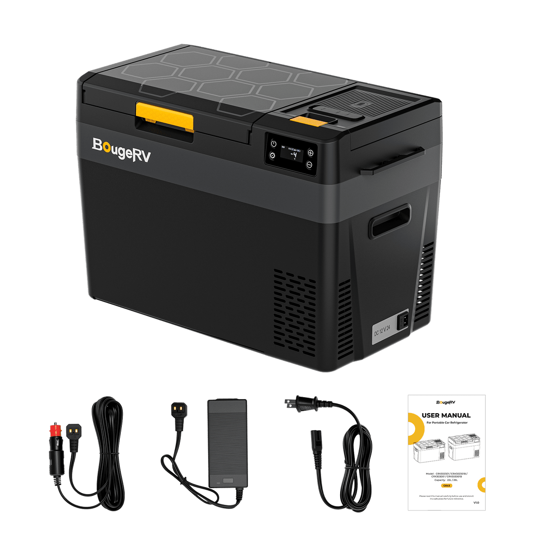 Product photo of BougeRV New CRX3 30QT 12V Portable Electric Cooler Fridge