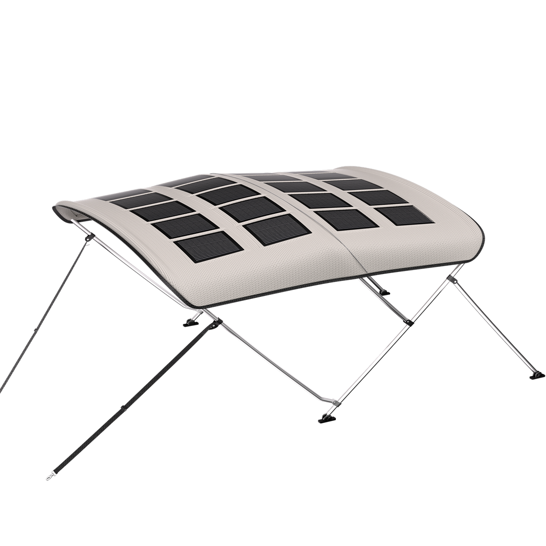 bimini boat with solar panels