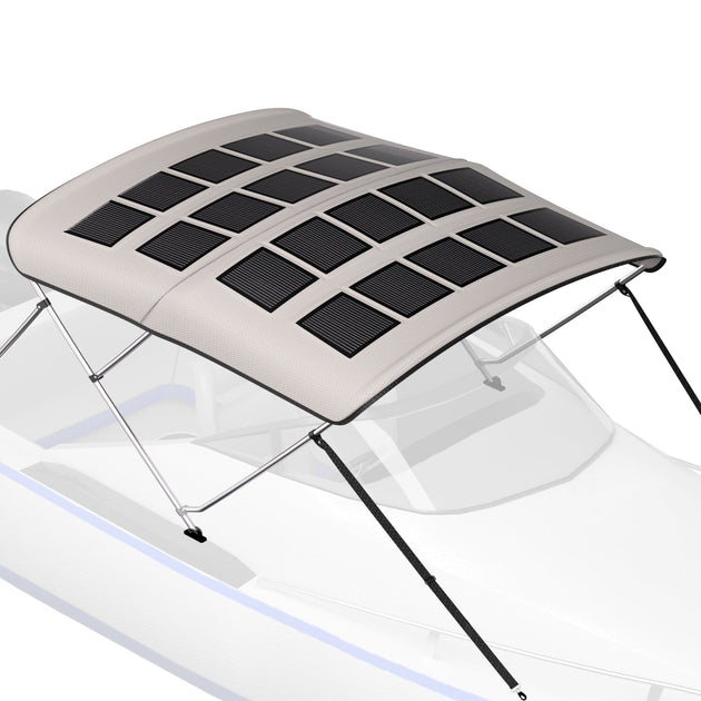bimini boat with solar panels