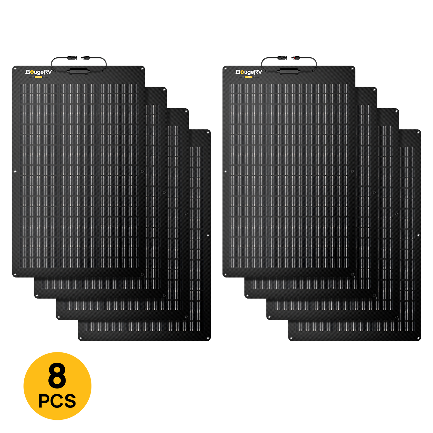 Product photo of BougeRV Arch 2.0 100W N-Type Fiberglass Flexible Solar Panel - 8PCS