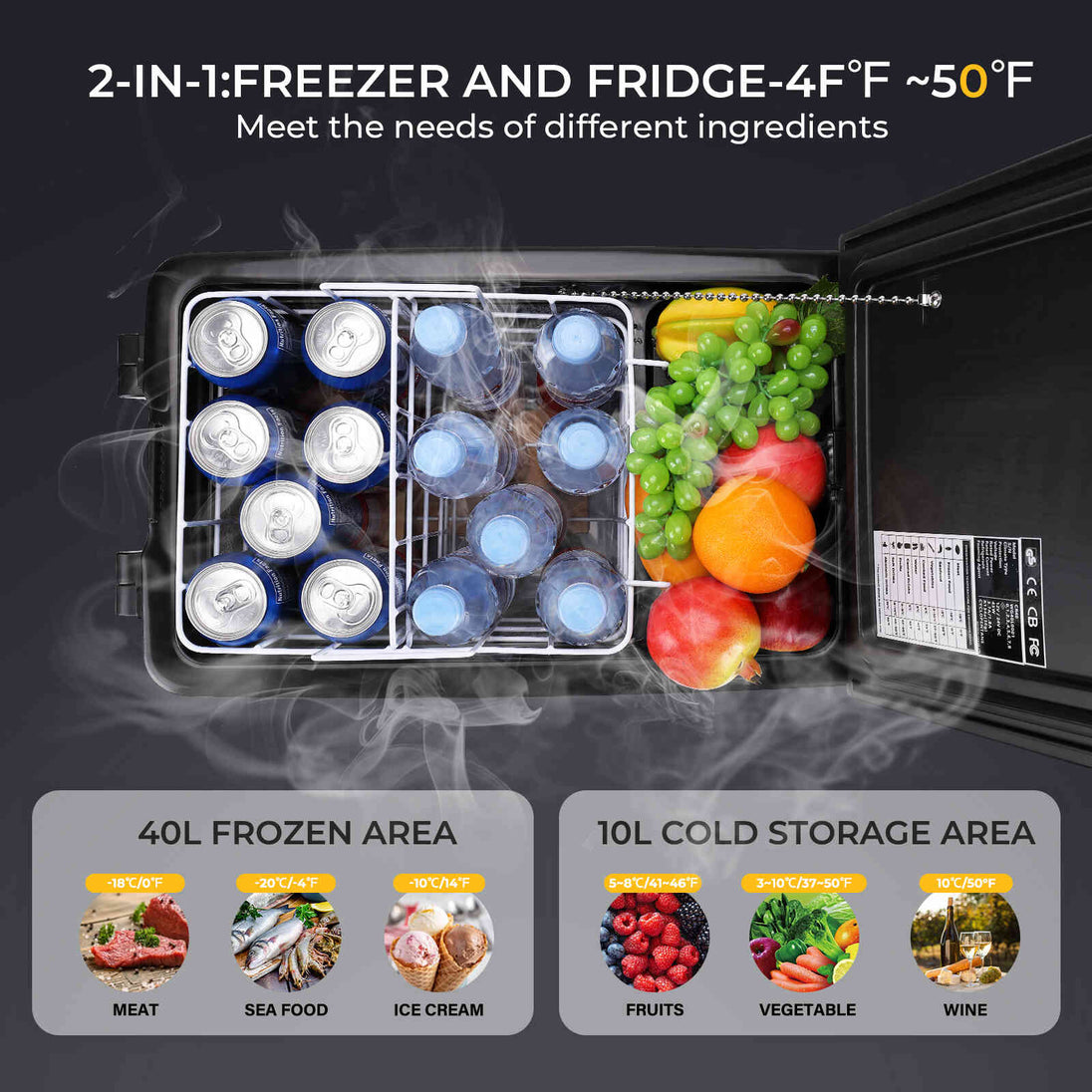 BougeRV 12V 53 Quart Portable Fridge Car Freezer Refurbished