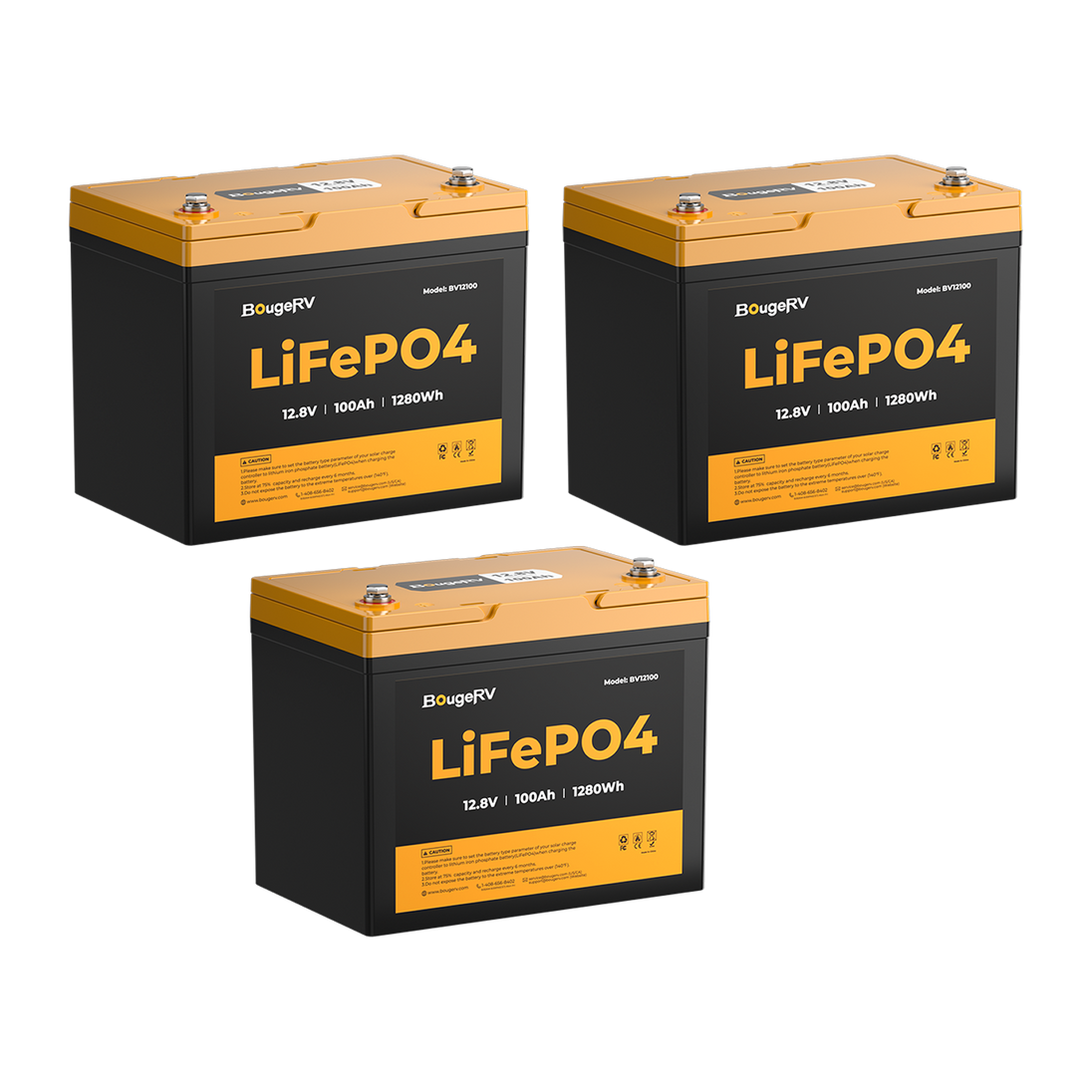 Product photo of BougeRV 12V 100Ah Group 24 Solar LiFePO4 Battery