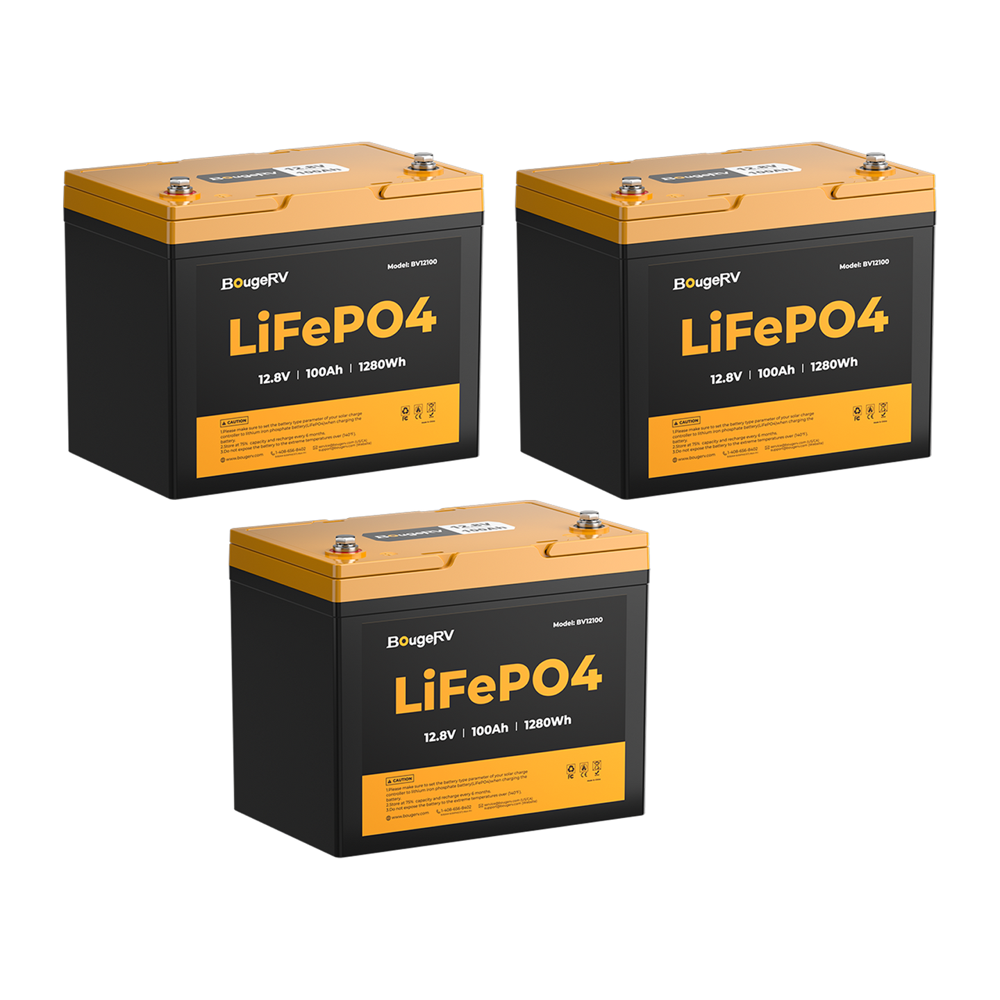 Product photo of BougeRV 12V 100Ah Group 24 Solar LiFePO4 Battery