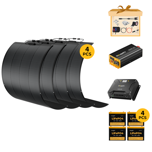 Product photo of BougeRV 12V 800W ShadePower Arch Pro Flexible Solar Kit