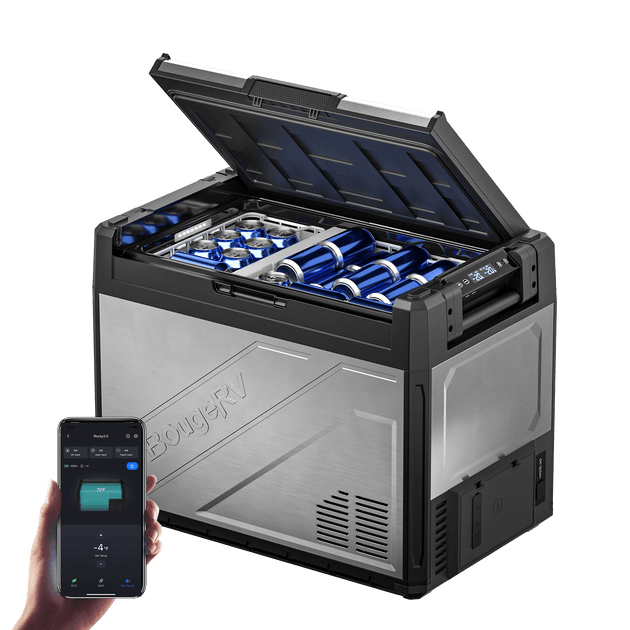 Product photo of BougeRV New Rocky V3.0 69QT Dual Zone 12V Car Fridge