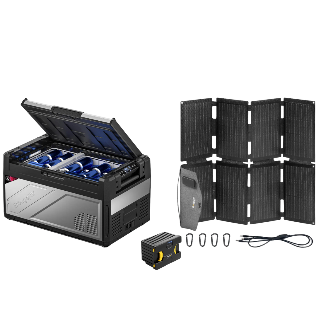 Product photo of BougeRV Rocky Solar Battery Portable Fridge Kit - 41QT