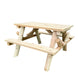 Lakeland Mills 4ft Log Picnic Table with Attached Benches - detail