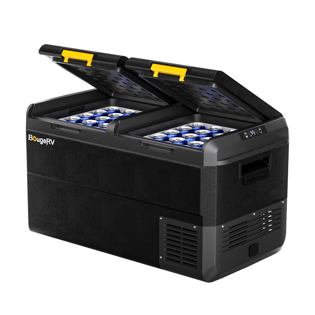 Product photo of BougeRV New CRS 79 Quart 12V Dual Zone Car Fridge Freezer