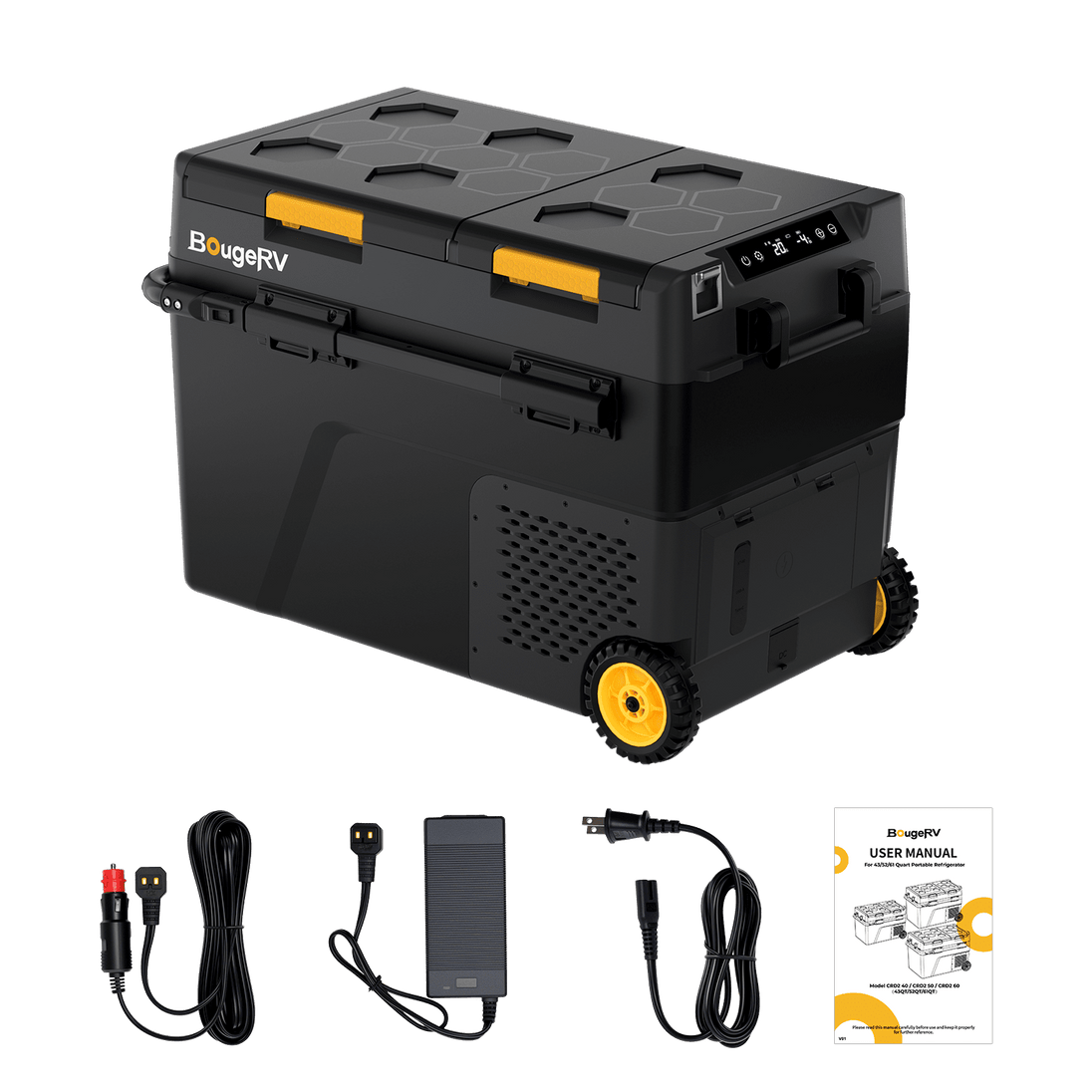 Product photo of BougeRV New CRD2 V2.0 52QT Dual Zone 12V Portable Fridge