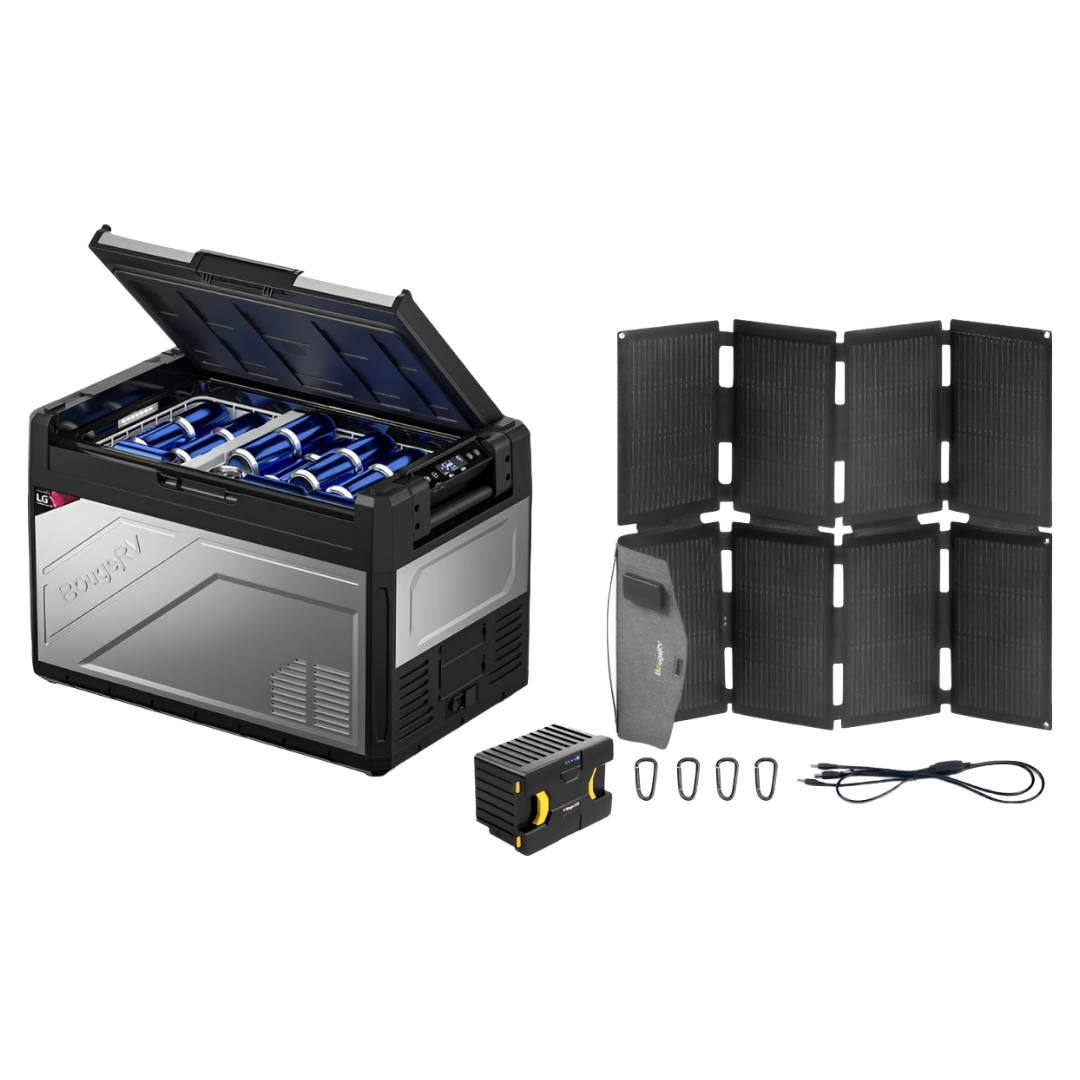 Product photo of BougeRV Rocky Solar Battery Portable Fridge Kit - 55QT