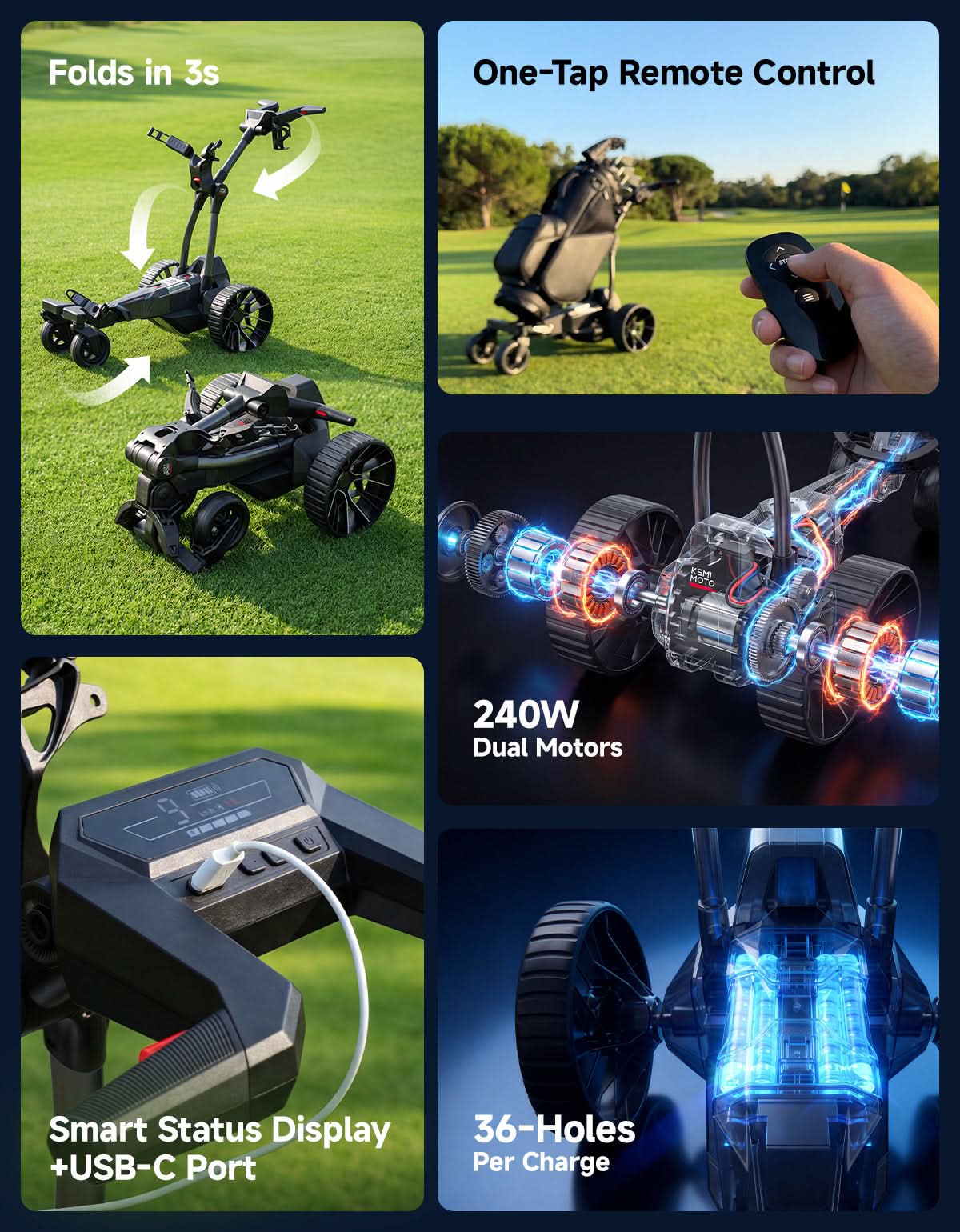 Product photo of KEMIMOTO ApexR Electric Golf Push Cart