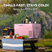 BougeRV pink mini fridge