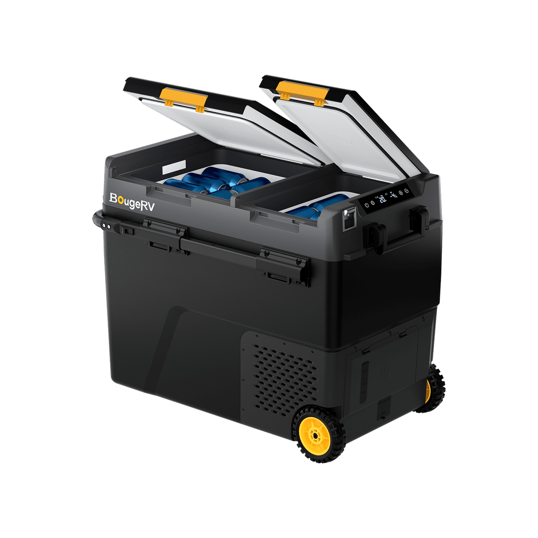 Product photo of BougeRV New CRD2 V2.0 61QT Dual Zone 12V Portable Fridge with 240Wh Battery