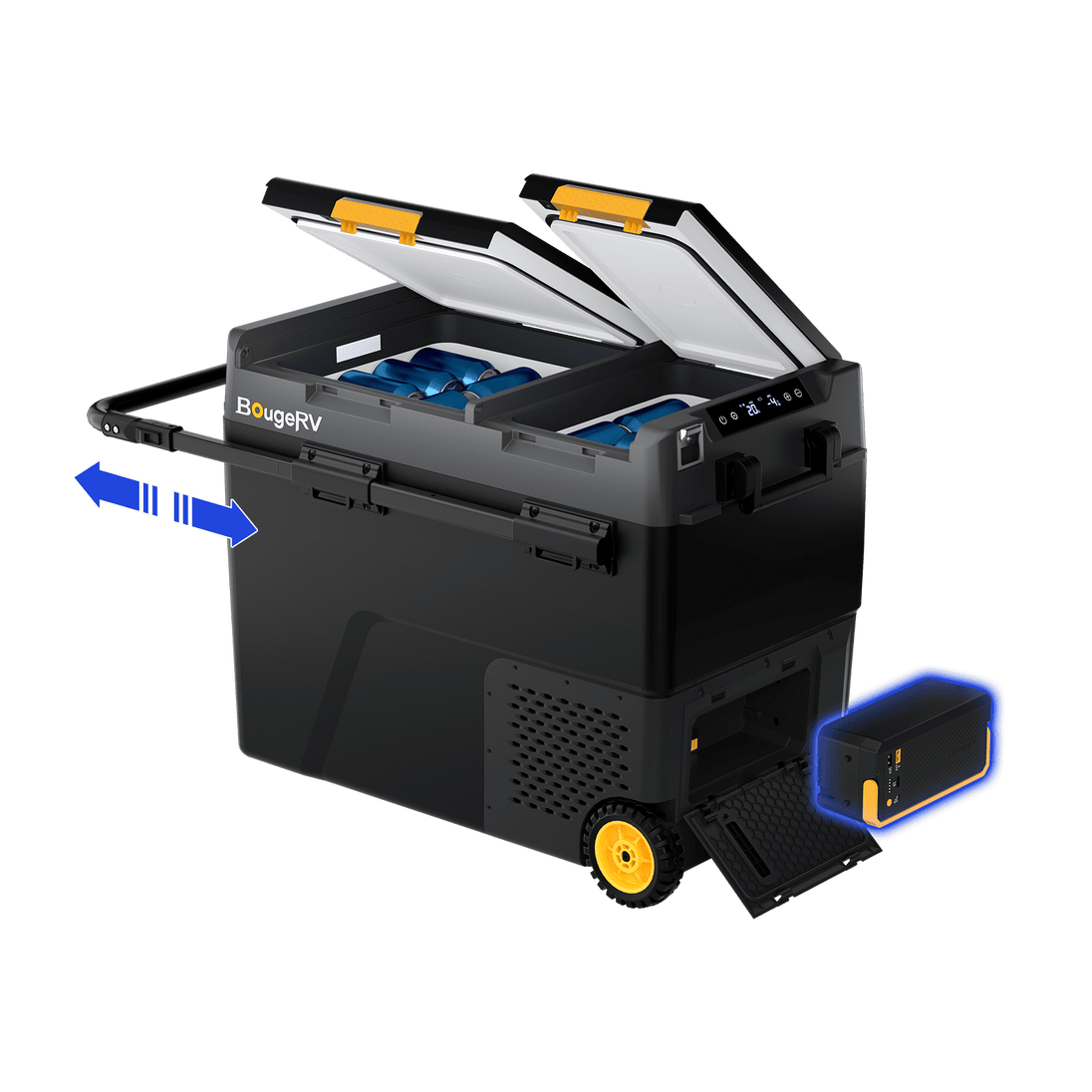 Product photo of BougeRV New CRD2 V2.0 61QT Dual Zone 12V Portable Fridge