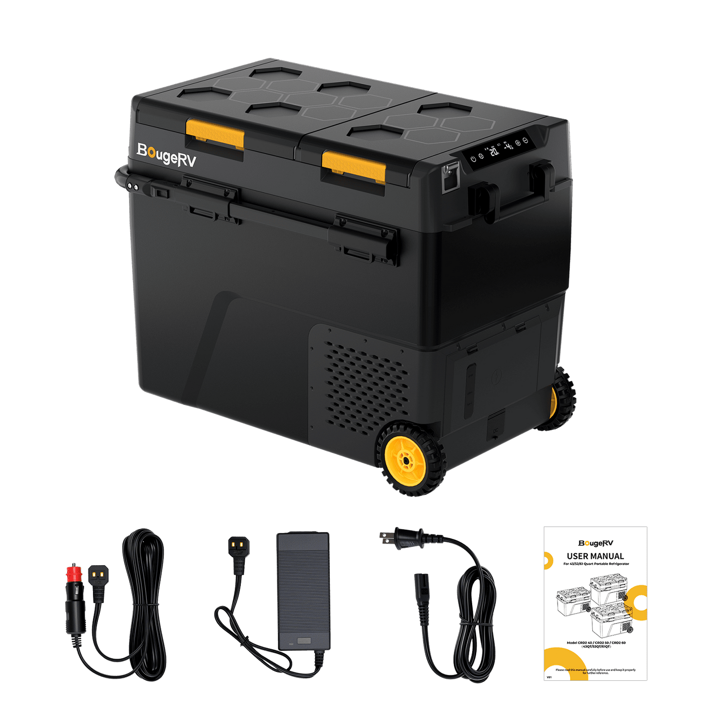 Product photo of BougeRV New CRD2 V2.0 61QT Dual Zone 12V Portable Fridge