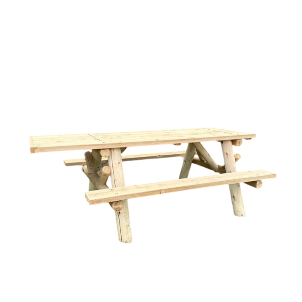 Lakeland Mills 6ft ADA Log Picnic Table - detail