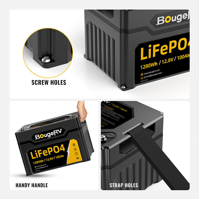 Product photo of BougeRV 12V 1280Wh/100Ah LiFePO4 Battery