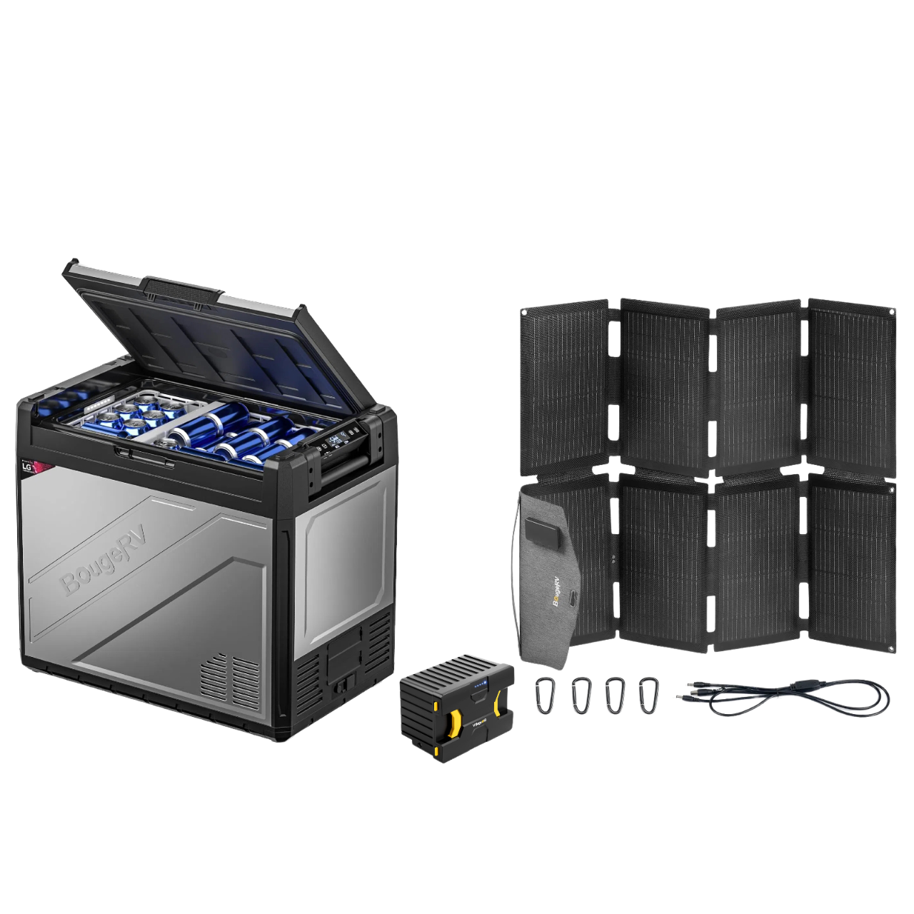 Product photo of BougeRV Rocky Solar Battery Portable Fridge Kit - 81QT