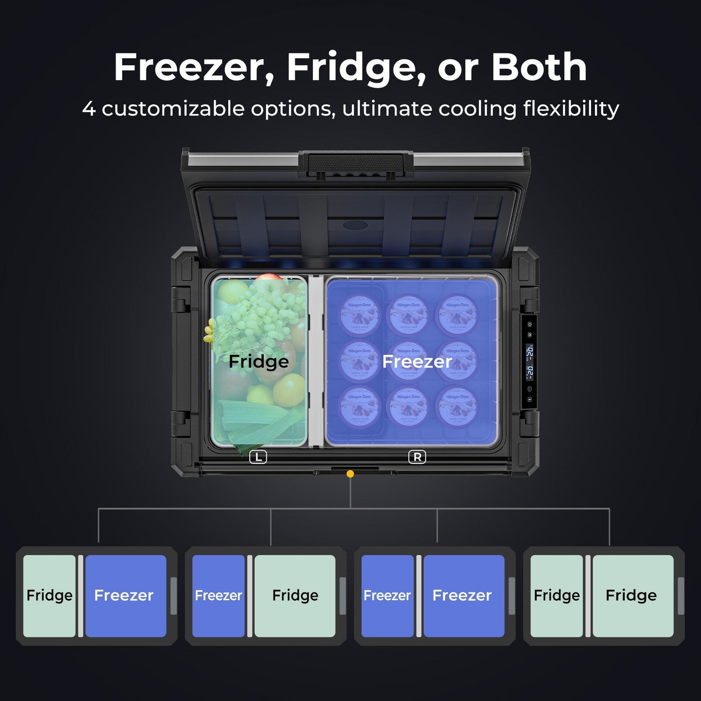 Product photo of BougeRV New Rocky V3.0 41QT Dual Zone 12V Car Fridge