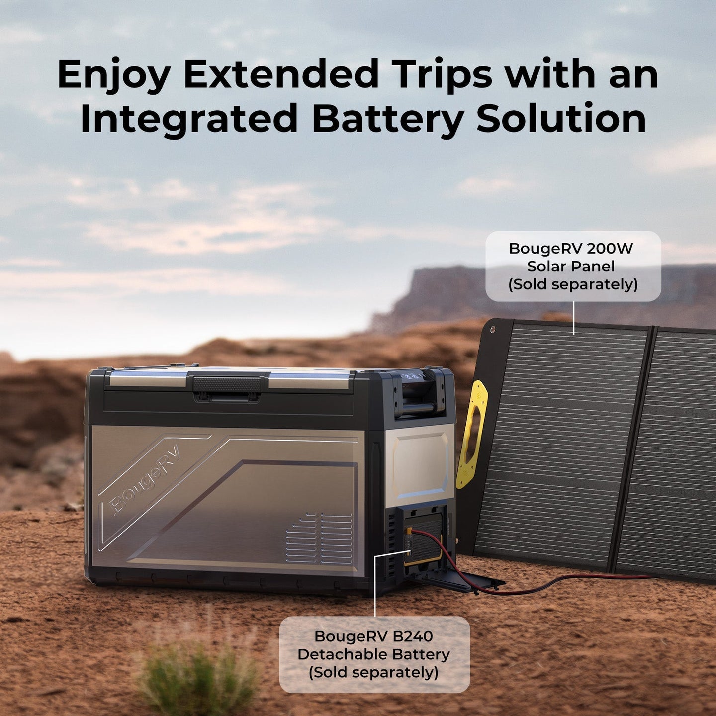 Product photo of BougeRV New Rocky V3.0 55QT Dual Zone 12V Car Fridge