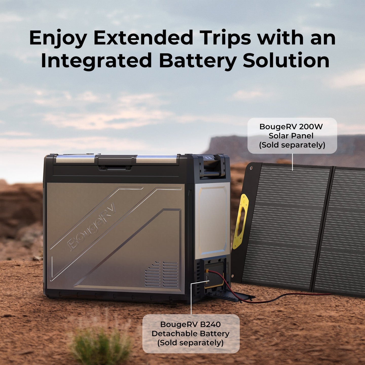 Product photo of BougeRV New Rocky V3.0 81QT Dual Zone 12V Car Fridge