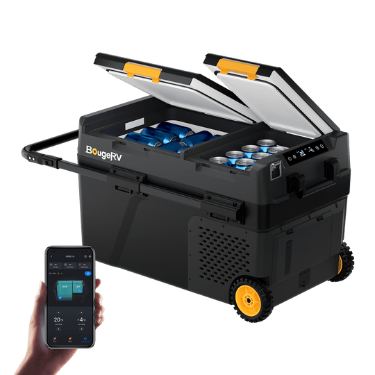 Product photo of BougeRV New CRD2 V2.0 43QT Dual Zone 12V Portable Fridge
