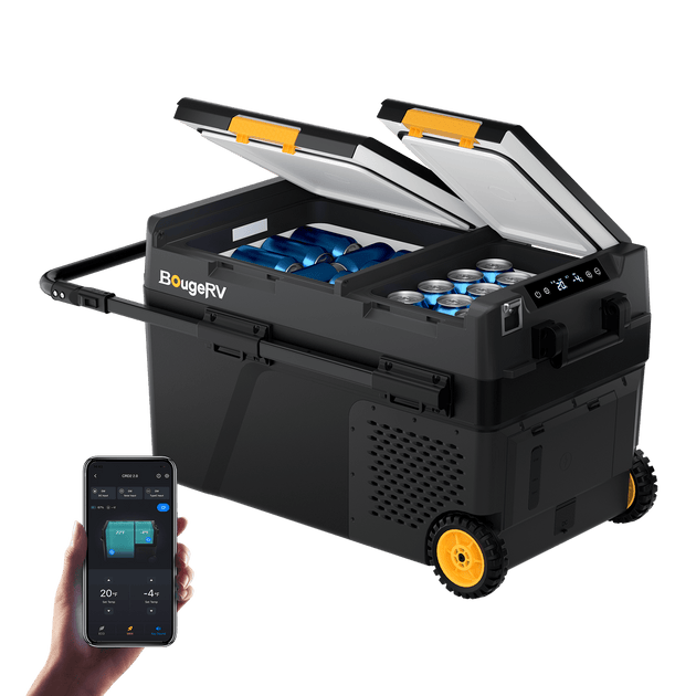 Product photo of BougeRV New CRD2 V2.0 43QT Dual Zone 12V Portable Fridge