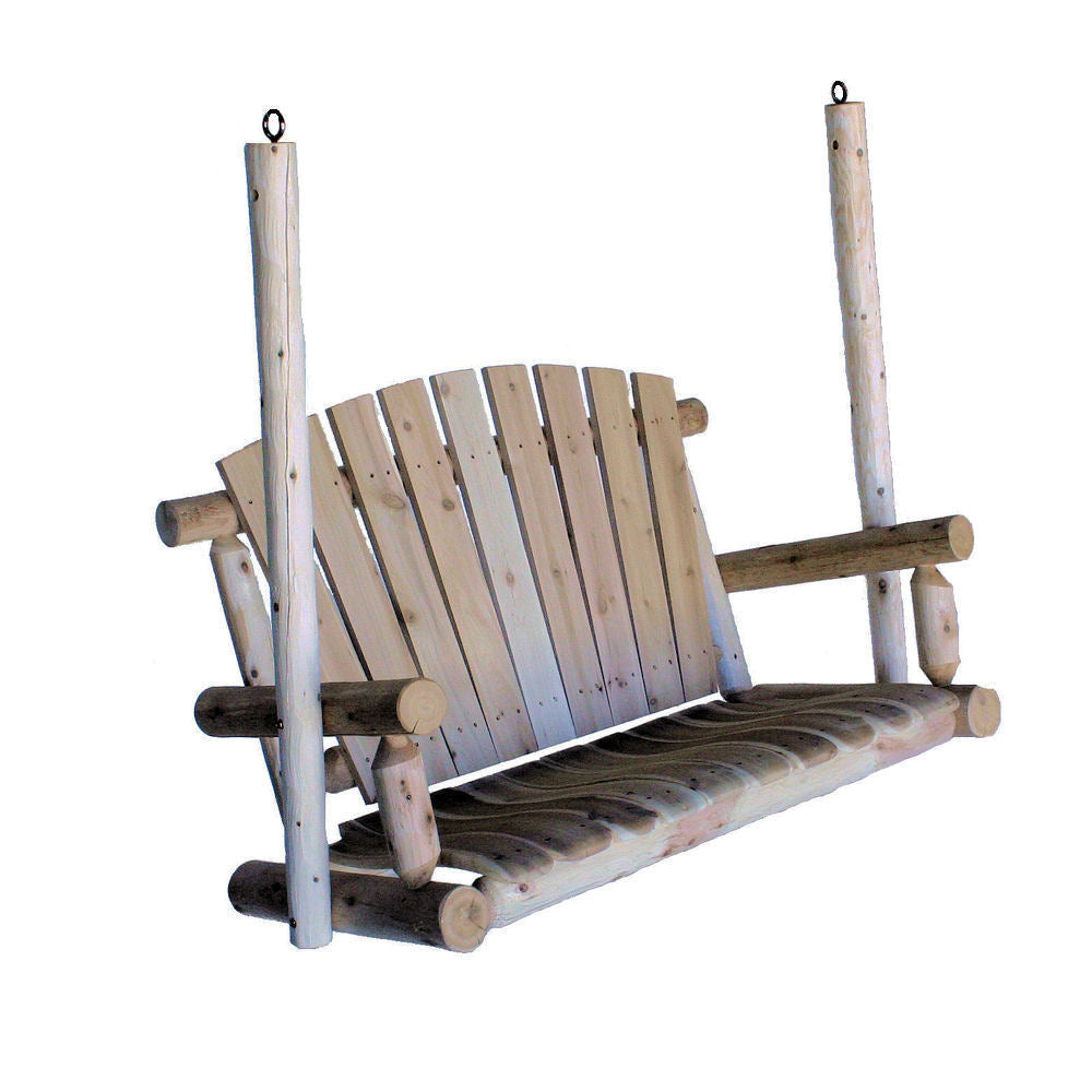 Lakeland Mills Cedar Log 4ft Porch Swing