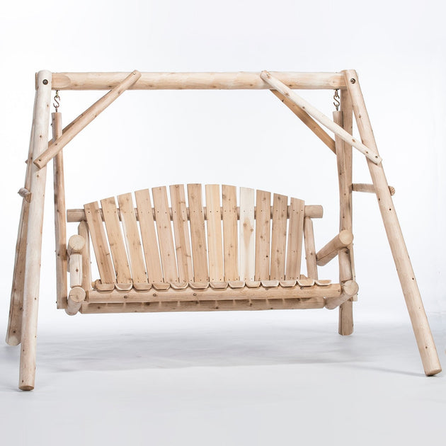 Lakeland Mills Cedar Log 5ft Yard Swing - detail