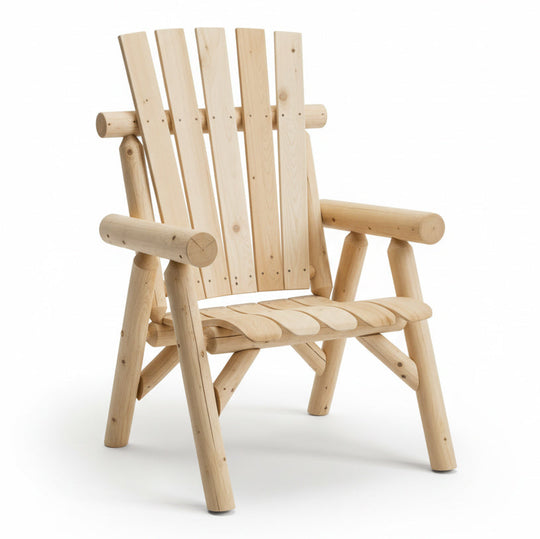 Lakeland Mills American Cedar Log Lounge Chair - white background