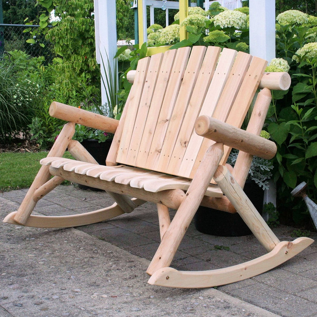 Lakeland Mills Cedar Log 4ft Rocking Loveseat
