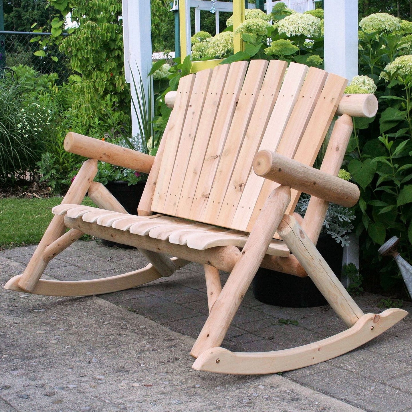 Lakeland Mills Cedar Log 4ft Rocking Loveseat