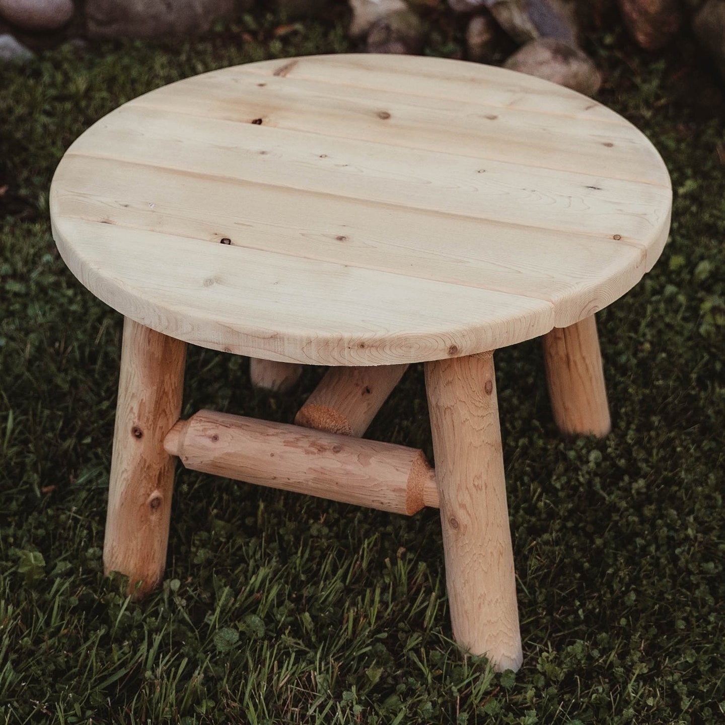 Lakeland Mills Cedar Log Round Coffee Table