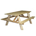 Lakeland Mills 6ft Log Picnic Table with Attached Benches