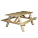 Lakeland Mills 6ft Log Picnic Table with Attached Benches