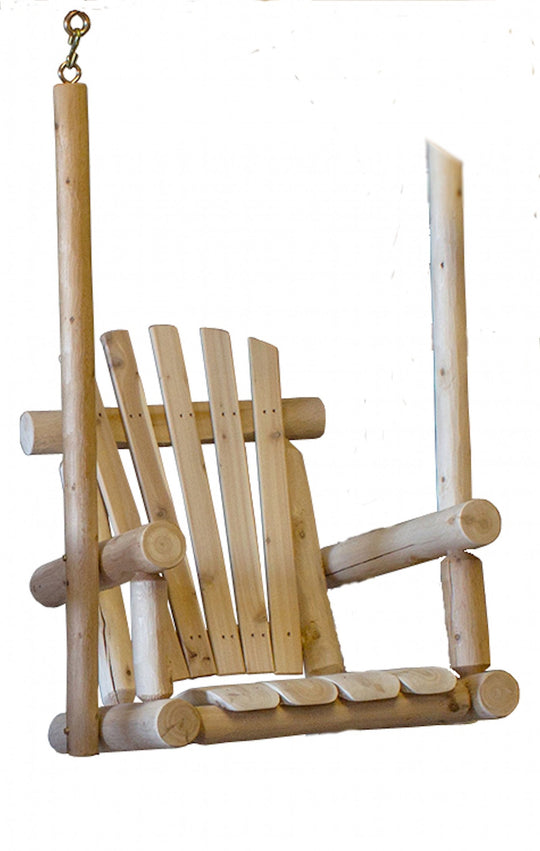 Lakeland Mills Cedar Log Single Chair Porch Swing - detail