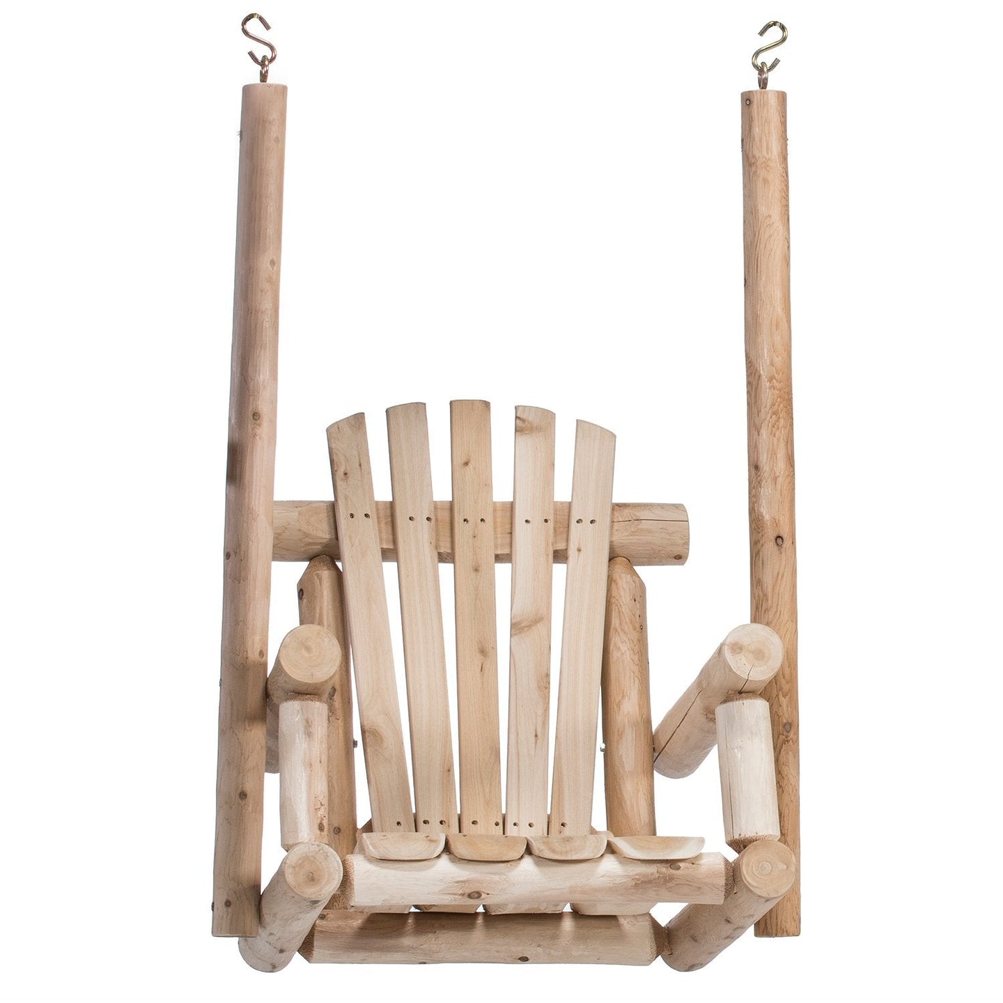 Lakeland Mills Cedar Log Single Chair Porch Swing