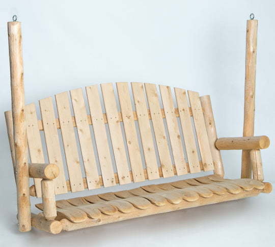 Lakeland Mills Cedar Log 5ft Country Garden Porch Swing