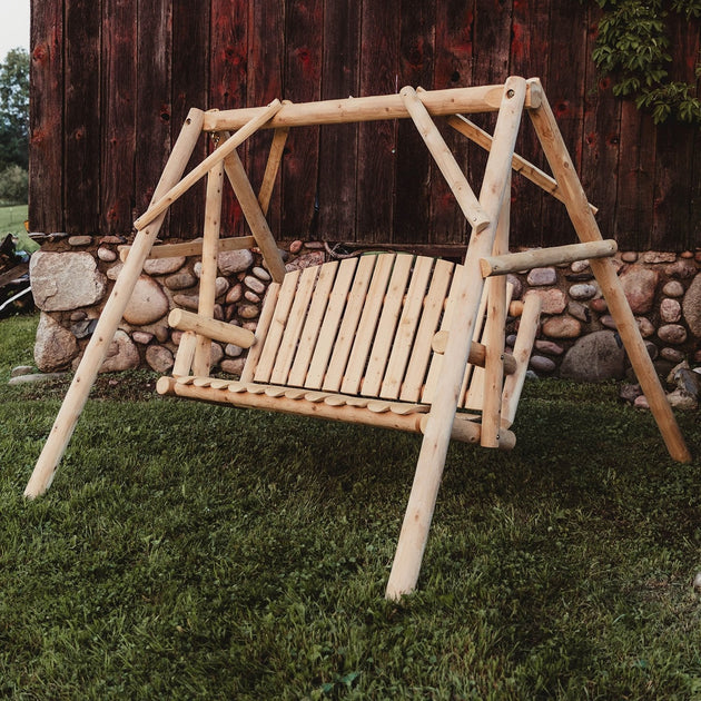 Lakeland Mills Cedar Log 5ft Country Garden Yard Swing