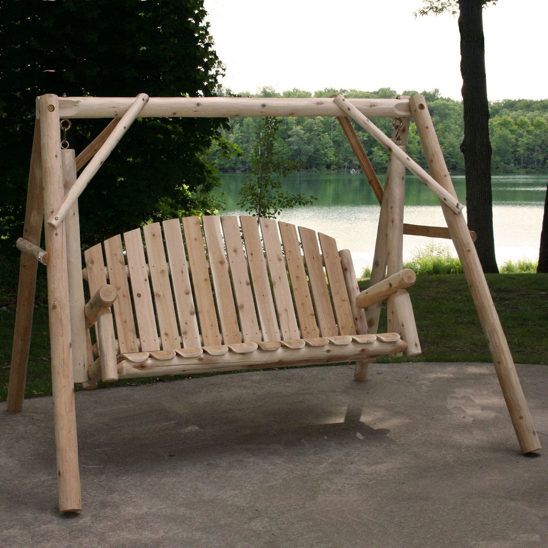 Lakeland Mills Cedar Log 5ft Country Garden Yard Swing - detail