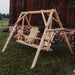 Lakeland Mills Cedar Log Tete-A-Tete Yard Swing - detail