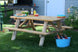 Lakeland Mills 6ft Log Picnic Table with Attached Benches - detail