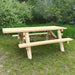 Lakeland Mills 6ft ADA Log Picnic Table with Attached Benches