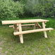 Lakeland Mills 6ft ADA Log Picnic Table with Attached Benches