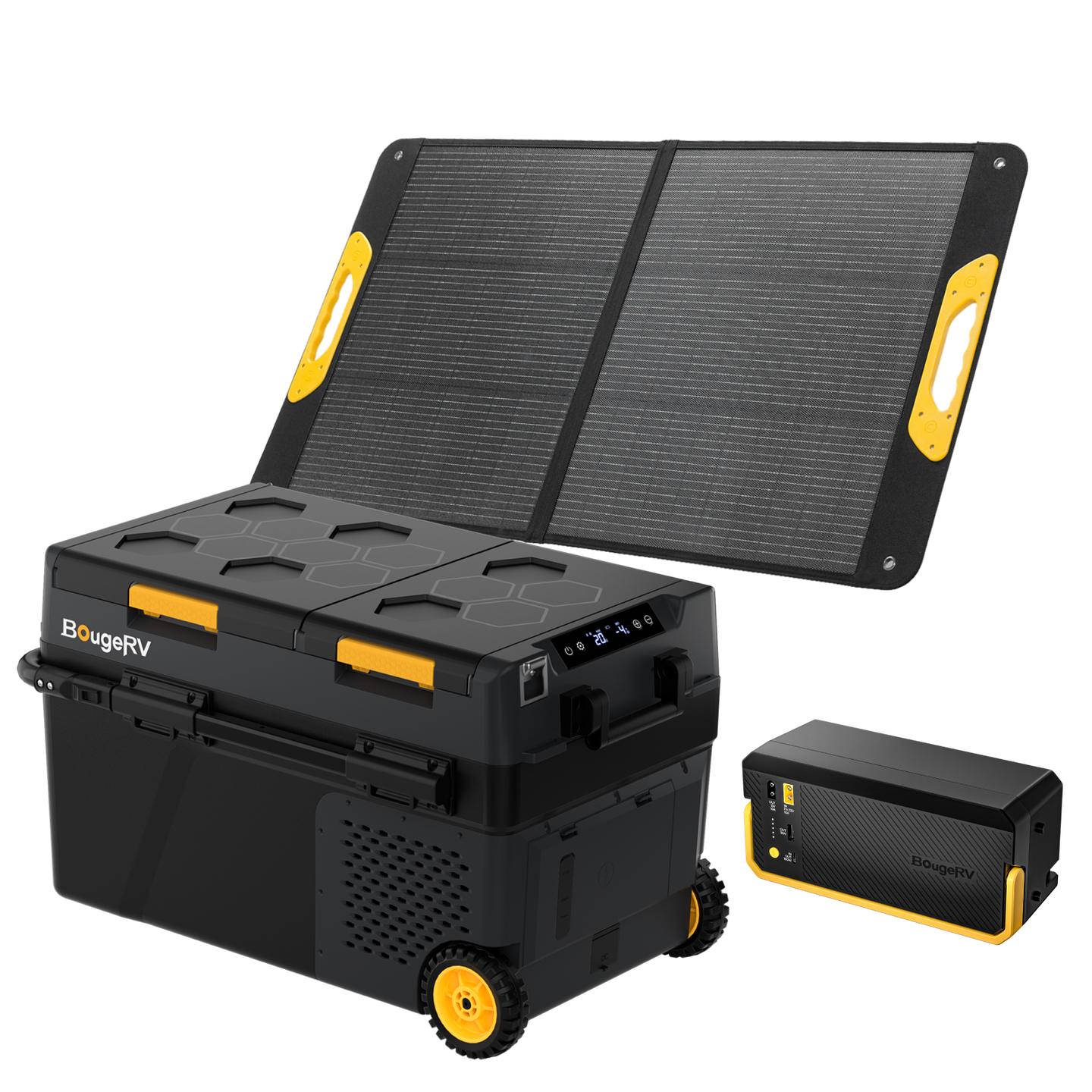 Product photo of BougeRV New CRD2 V2.0 43QT Dual Zone 12V Portable Fridge with 240Wh Battery