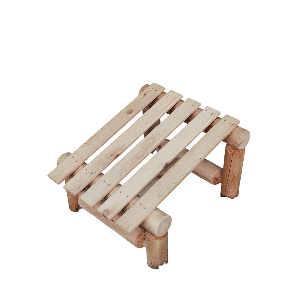 Lakeland Mills Cedar Log Slanted Ottoman - detail