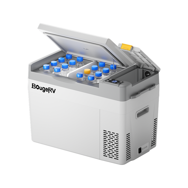 BougeRV CRPRO30 30 Quart 12V Portable Car Fridge Freezer White