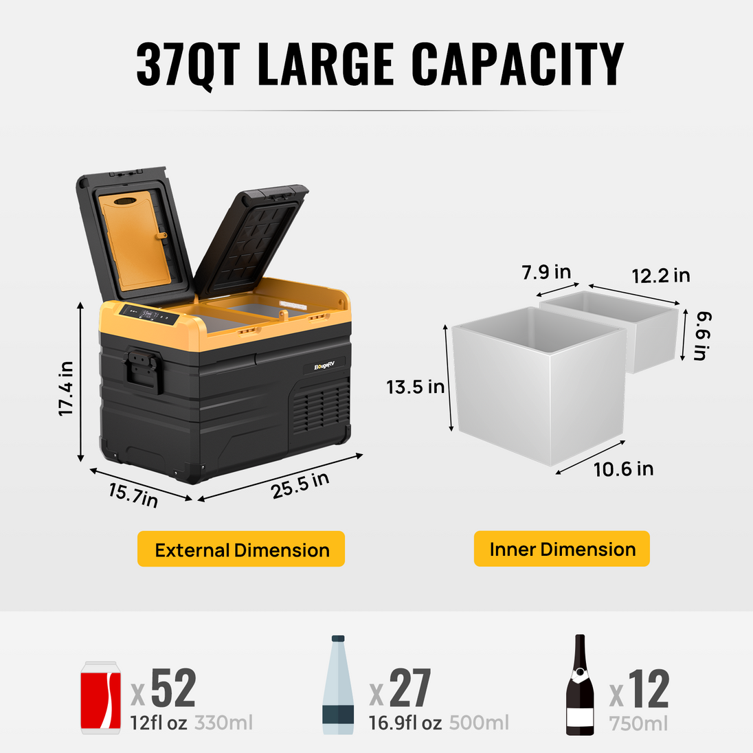 BougeRV ED35 dual zone car fridge freezer