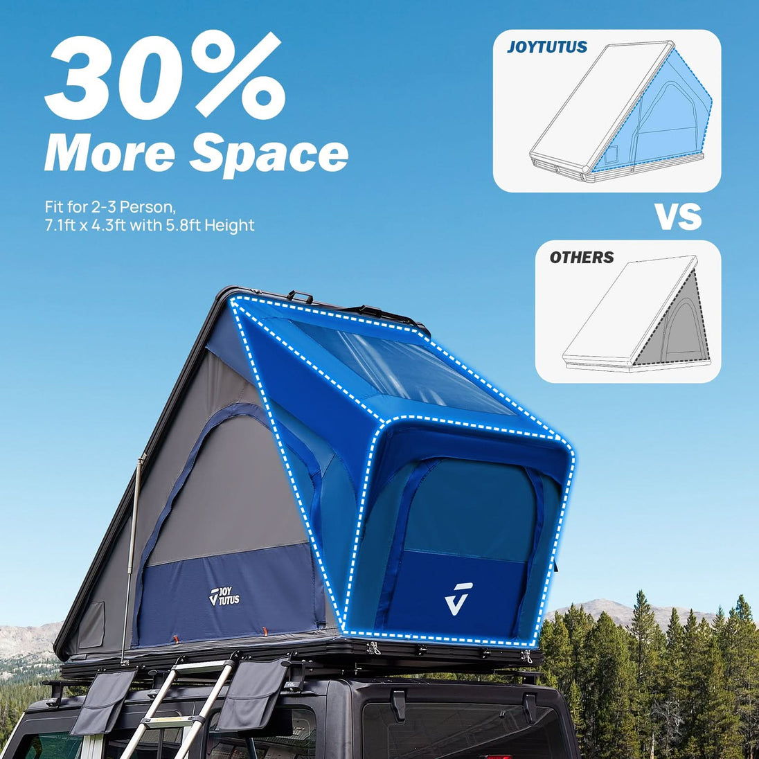 Product photo of JOYTUTUS Overland Aluminum Hard Shell Rooftop Tent