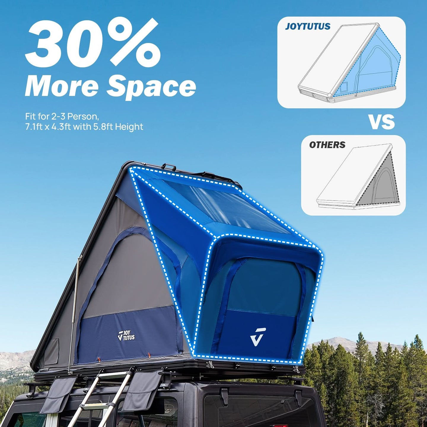 Product photo of JOYTUTUS Overland Aluminum Hard Shell Rooftop Tent